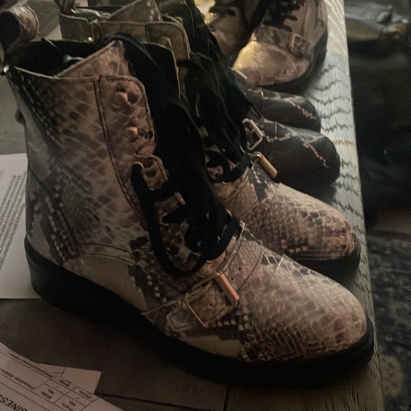 All Saints Snakeskin Leather Combat boots - three pairs each size 38. - Picture 4 of 4